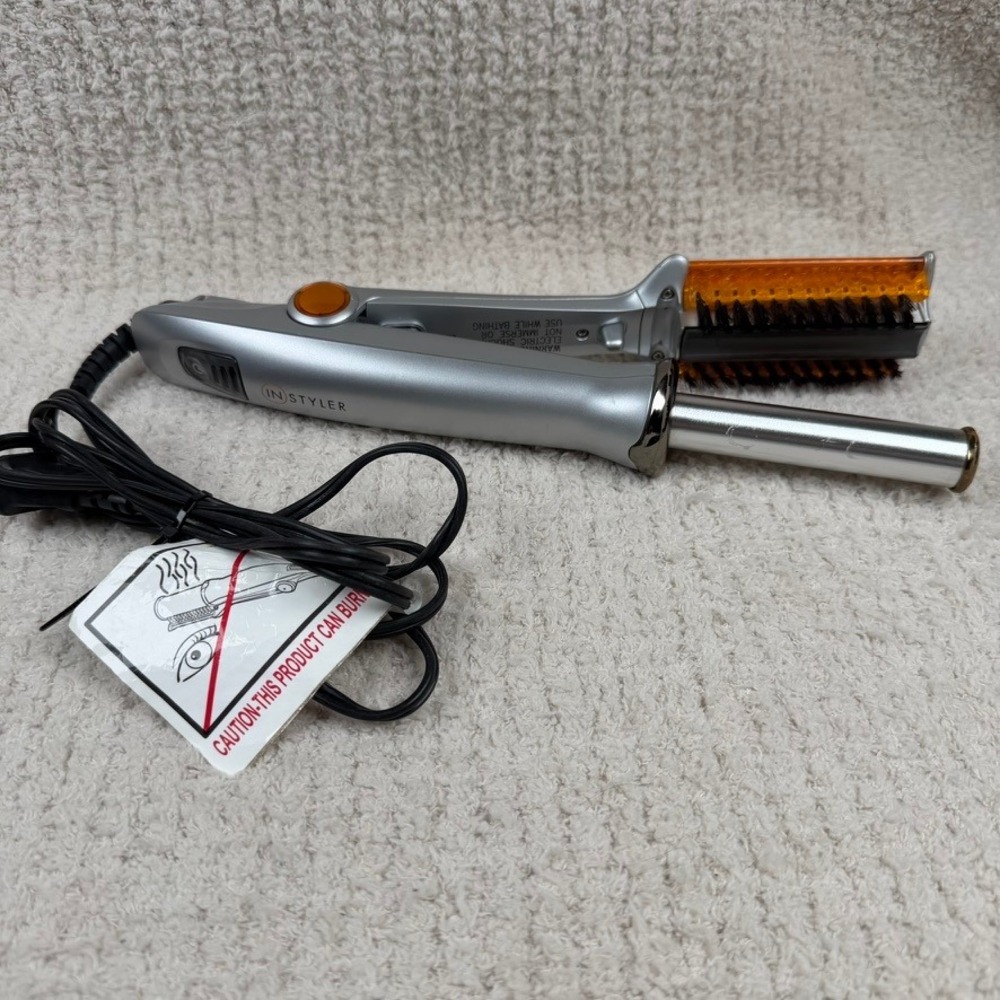 InStyler The Rotating Iron Silver Straightener Curler IS1001.1-19 .75 Barrel